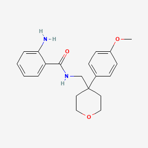 molecular formula C20H24N2O3 B4238885 2-amino-N-{[4-(4-methoxyphenyl)tetrahydro-2H-pyran-4-yl]methyl}benzamide 