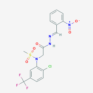 molecular formula C17H14ClF3N4O5S B423889 N-[2-chloro-5-(trifluoromethyl)phenyl]-N-[2-(2-{2-nitrobenzylidene}hydrazino)-2-oxoethyl]methanesulfonamide 