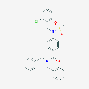 N,N-dibenzyl-4-[(2-chlorobenzyl)(methylsulfonyl)amino]benzamide
