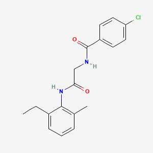 molecular formula C18H19ClN2O2 B4238929 4-chloro-N-{2-[(2-ethyl-6-methylphenyl)amino]-2-oxoethyl}benzamide 