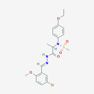 molecular formula C20H24BrN3O5S B423894 N-{2-[2-(5-bromo-2-methoxybenzylidene)hydrazino]-1-methyl-2-oxoethyl}-N-(4-ethoxyphenyl)methanesulfonamide 