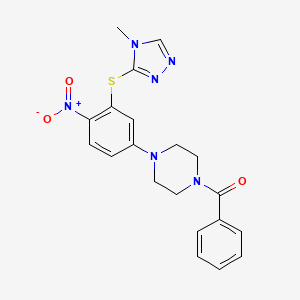 molecular formula C20H20N6O3S B4238951 1-benzoyl-4-{3-[(4-methyl-4H-1,2,4-triazol-3-yl)thio]-4-nitrophenyl}piperazine 