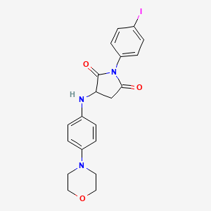 molecular formula C20H20IN3O3 B4238956 1-(4-iodophenyl)-3-{[4-(4-morpholinyl)phenyl]amino}-2,5-pyrrolidinedione 