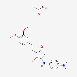 molecular formula C24H31N3O6 B4238964 1-[2-(3,4-dimethoxyphenyl)ethyl]-3-{[4-(dimethylamino)phenyl]amino}-2,5-pyrrolidinedione acetate 