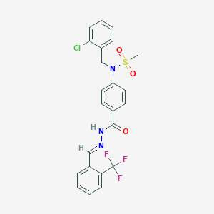 molecular formula C23H19ClF3N3O3S B423899 N-(2-chlorobenzyl)-N-[4-({2-[2-(trifluoromethyl)benzylidene]hydrazino}carbonyl)phenyl]methanesulfonamide 