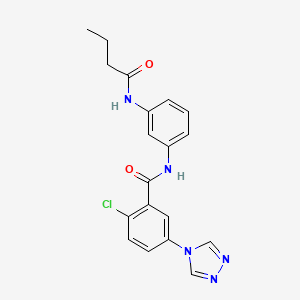 molecular formula C19H18ClN5O2 B4238995 N-[3-(butyrylamino)phenyl]-2-chloro-5-(4H-1,2,4-triazol-4-yl)benzamide 