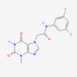 molecular formula C15H13F2N5O3 B4238997 N-(3,5-二氟苯基)-2-(1,3-二甲基-2,6-二氧代-1,2,3,6-四氢-7H-嘌呤-7-基)乙酰胺 