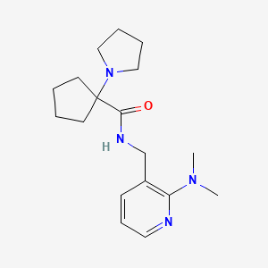 molecular formula C18H28N4O B4239008 N-{[2-(dimethylamino)-3-pyridinyl]methyl}-1-(1-pyrrolidinyl)cyclopentanecarboxamide 