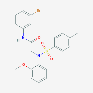 molecular formula C22H21BrN2O4S B423901 N-(3-bromophenyl)-2-{2-methoxy[(4-methylphenyl)sulfonyl]anilino}acetamide 