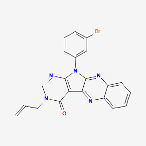 molecular formula C21H14BrN5O B4239014 3-allyl-11-(3-bromophenyl)-3,11-dihydro-4H-pyrimido[5',4':4,5]pyrrolo[2,3-b]quinoxalin-4-one 