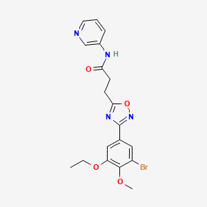 molecular formula C19H19BrN4O4 B4239035 3-[3-(3-bromo-5-ethoxy-4-methoxyphenyl)-1,2,4-oxadiazol-5-yl]-N-3-pyridinylpropanamide 