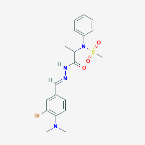 molecular formula C19H23BrN4O3S B423904 N-(2-{2-[3-bromo-4-(dimethylamino)benzylidene]hydrazino}-1-methyl-2-oxoethyl)-N-phenylmethanesulfonamide 