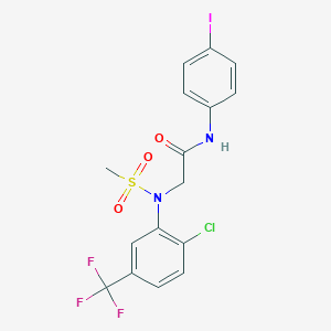 molecular formula C16H13ClF3IN2O3S B423905 2-[2-chloro(methylsulfonyl)-5-(trifluoromethyl)anilino]-N-(4-iodophenyl)acetamide 