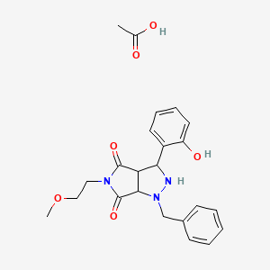 molecular formula C23H27N3O6 B4239055 1-benzyl-3-(2-hydroxyphenyl)-5-(2-methoxyethyl)tetrahydropyrrolo[3,4-c]pyrazole-4,6(1H,5H)-dione acetate (salt) 