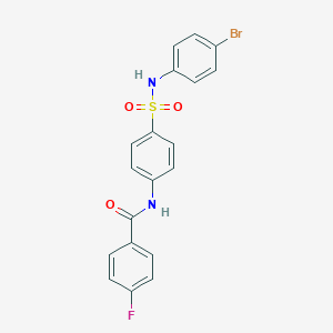 molecular formula C19H14BrFN2O3S B423906 N-{4-[(4-bromoanilino)sulfonyl]phenyl}-4-fluorobenzamide 