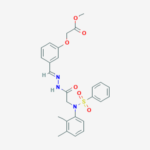 molecular formula C26H27N3O6S B423908 Methyl [3-(2-{[2,3-dimethyl(phenylsulfonyl)anilino]acetyl}carbohydrazonoyl)phenoxy]acetate 