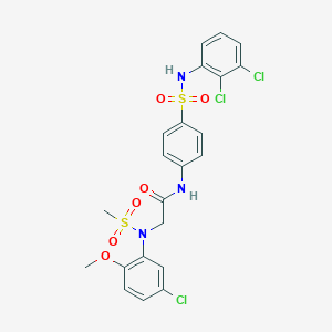 2-[5-chloro-2-methoxy(methylsulfonyl)anilino]-N-{4-[(2,3-dichloroanilino)sulfonyl]phenyl}acetamide
