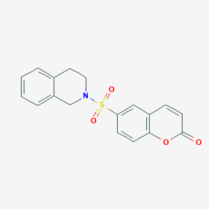 molecular formula C18H15NO4S B4239103 6-(3,4-dihydro-2(1H)-isoquinolinylsulfonyl)-2H-chromen-2-one 