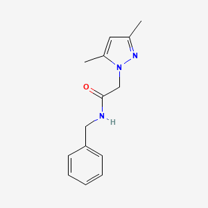 molecular formula C14H17N3O B4239107 N-benzyl-2-(3,5-dimethyl-1H-pyrazol-1-yl)acetamide 