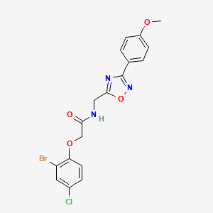 molecular formula C18H15BrClN3O4 B4239110 2-(2-bromo-4-chlorophenoxy)-N-{[3-(4-methoxyphenyl)-1,2,4-oxadiazol-5-yl]methyl}acetamide 