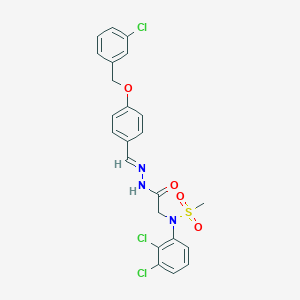 molecular formula C23H20Cl3N3O4S B423912 N-[2-(2-{4-[(3-chlorobenzyl)oxy]benzylidene}hydrazino)-2-oxoethyl]-N-(2,3-dichlorophenyl)methanesulfonamide 