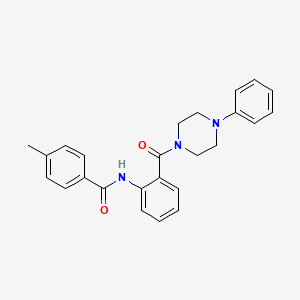 molecular formula C25H25N3O2 B4239132 4-methyl-N-{2-[(4-phenyl-1-piperazinyl)carbonyl]phenyl}benzamide 