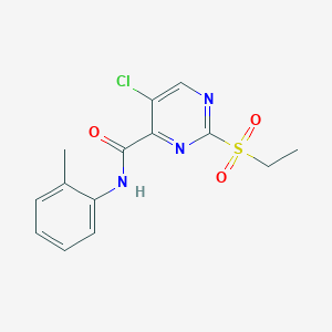 molecular formula C14H14ClN3O3S B4239133 5-chloro-2-(ethylsulfonyl)-N-(2-methylphenyl)-4-pyrimidinecarboxamide 