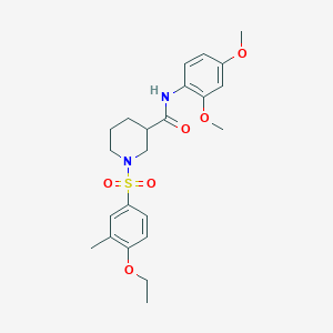 molecular formula C23H30N2O6S B4239160 N-(2,4-dimethoxyphenyl)-1-[(4-ethoxy-3-methylphenyl)sulfonyl]-3-piperidinecarboxamide 