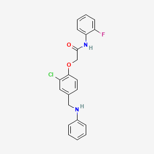 molecular formula C21H18ClFN2O2 B4239162 2-[4-(anilinomethyl)-2-chlorophenoxy]-N-(2-fluorophenyl)acetamide 