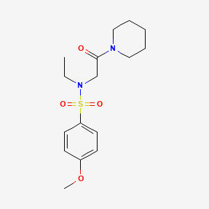 molecular formula C16H24N2O4S B4239163 N-ethyl-4-methoxy-N-[2-oxo-2-(1-piperidinyl)ethyl]benzenesulfonamide 