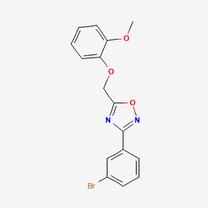 molecular formula C16H13BrN2O3 B4239169 3-(3-bromophenyl)-5-[(2-methoxyphenoxy)methyl]-1,2,4-oxadiazole 