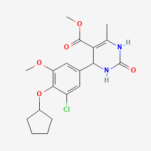 molecular formula C19H23ClN2O5 B4239170 methyl 4-[3-chloro-4-(cyclopentyloxy)-5-methoxyphenyl]-6-methyl-2-oxo-1,2,3,4-tetrahydro-5-pyrimidinecarboxylate 