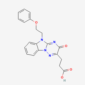 molecular formula C20H18N4O4 B4239172 3-[3-oxo-5-(2-phenoxyethyl)-3,5-dihydro[1,2,4]triazino[2,3-a]benzimidazol-2-yl]propanoic acid 