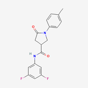 molecular formula C18H16F2N2O2 B4239197 N-(3,5-difluorophenyl)-1-(4-methylphenyl)-5-oxo-3-pyrrolidinecarboxamide 