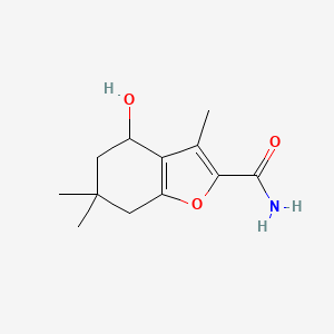 molecular formula C12H17NO3 B4239201 4-hydroxy-3,6,6-trimethyl-4,5,6,7-tetrahydro-1-benzofuran-2-carboxamide 
