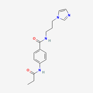 molecular formula C16H20N4O2 B4239203 N-[3-(1H-imidazol-1-yl)propyl]-4-(propionylamino)benzamide 