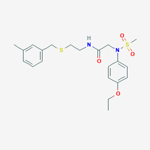 molecular formula C21H28N2O4S2 B423921 2-[4-ethoxy(methylsulfonyl)anilino]-N-{2-[(3-methylbenzyl)sulfanyl]ethyl}acetamide 