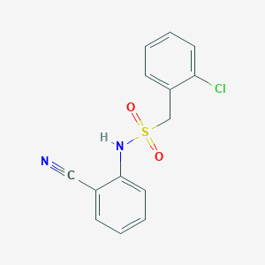 molecular formula C14H11ClN2O2S B4239223 1-(2-chlorophenyl)-N-(2-cyanophenyl)methanesulfonamide 