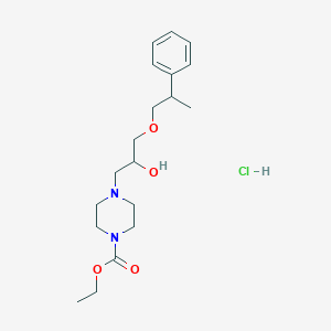 molecular formula C19H31ClN2O4 B4239229 ethyl 4-[2-hydroxy-3-(2-phenylpropoxy)propyl]-1-piperazinecarboxylate hydrochloride 