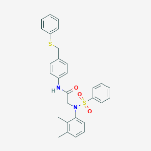 molecular formula C29H28N2O3S2 B423923 2-[2,3-dimethyl(phenylsulfonyl)anilino]-N-{4-[(phenylsulfanyl)methyl]phenyl}acetamide 