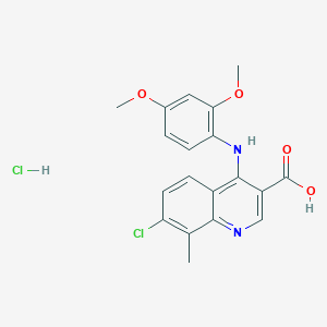 molecular formula C19H18Cl2N2O4 B4239239 7-chloro-4-[(2,4-dimethoxyphenyl)amino]-8-methyl-3-quinolinecarboxylic acid hydrochloride 