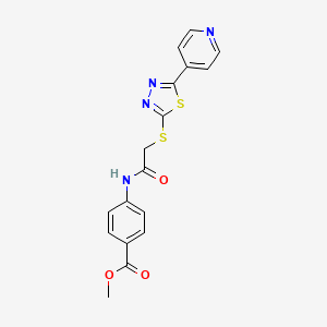 molecular formula C17H14N4O3S2 B4239245 methyl 4-[({[5-(4-pyridinyl)-1,3,4-thiadiazol-2-yl]thio}acetyl)amino]benzoate 