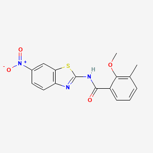 molecular formula C16H13N3O4S B4239251 2-methoxy-3-methyl-N-(6-nitro-1,3-benzothiazol-2-yl)benzamide 