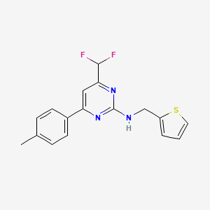 molecular formula C17H15F2N3S B4239267 4-(difluoromethyl)-6-(4-methylphenyl)-N-(2-thienylmethyl)-2-pyrimidinamine 