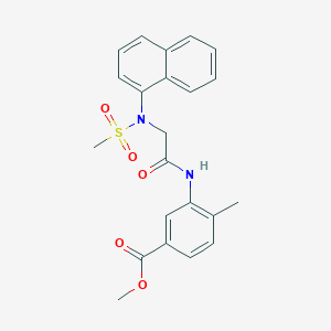 molecular formula C22H22N2O5S B423927 Methyl 4-methyl-3-({[(methylsulfonyl)(1-naphthyl)amino]acetyl}amino)benzoate 