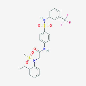 molecular formula C24H24F3N3O5S2 B423930 2-[2-ethyl(methylsulfonyl)anilino]-N-(4-{[3-(trifluoromethyl)anilino]sulfonyl}phenyl)acetamide 