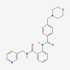 molecular formula C25H26N4O3 B4239307 2-{[4-(4-morpholinylmethyl)benzoyl]amino}-N-(3-pyridinylmethyl)benzamide 