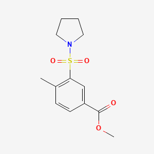 molecular formula C13H17NO4S B4239314 methyl 4-methyl-3-(1-pyrrolidinylsulfonyl)benzoate 