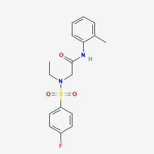 molecular formula C17H19FN2O3S B4239327 N~2~-ethyl-N~2~-[(4-fluorophenyl)sulfonyl]-N~1~-(2-methylphenyl)glycinamide 