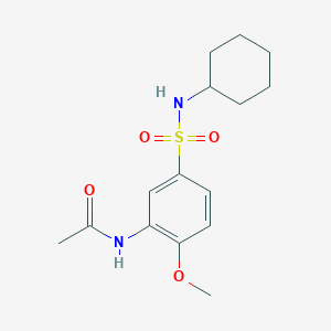 molecular formula C15H22N2O4S B4239342 N-{5-[(cyclohexylamino)sulfonyl]-2-methoxyphenyl}acetamide 